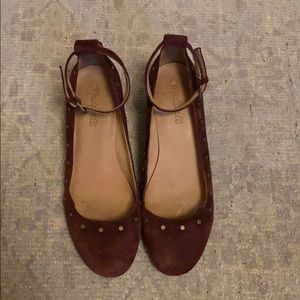 Madewell plum suede heels